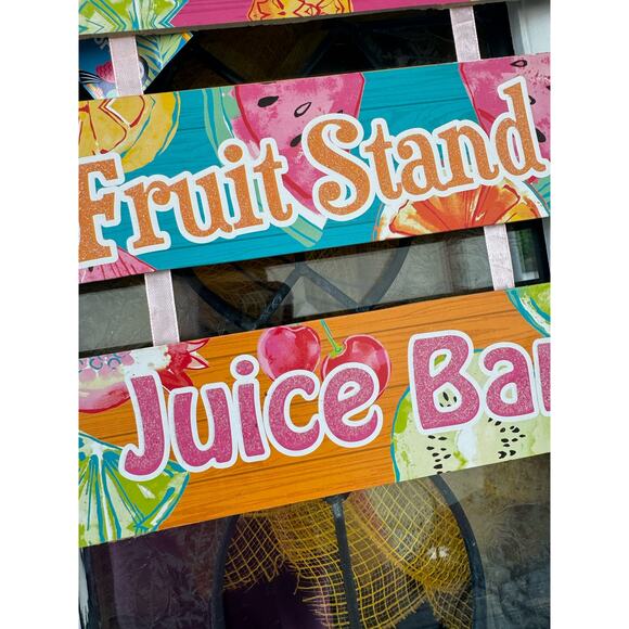 Sweet Summer Fruit Stand Juice Bar Sign - Colorful Bright Tropical Home Decor - Picture 2 of 6